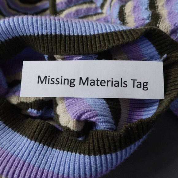 Womens Sweater Large Purple Green Cropped Y2K Bubble Sleeve Retro Preppy Indie - Picture 6 of 10